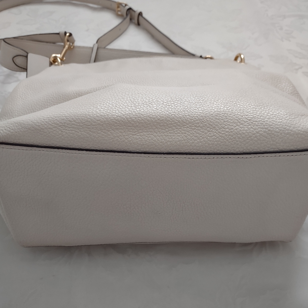 Coach chalk gold Remi refined pebble leather hobo crossbody bag - Picture 8 of 15